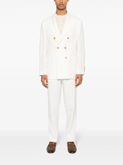 Brunello Cucinelli double-breasted linen suit outlook