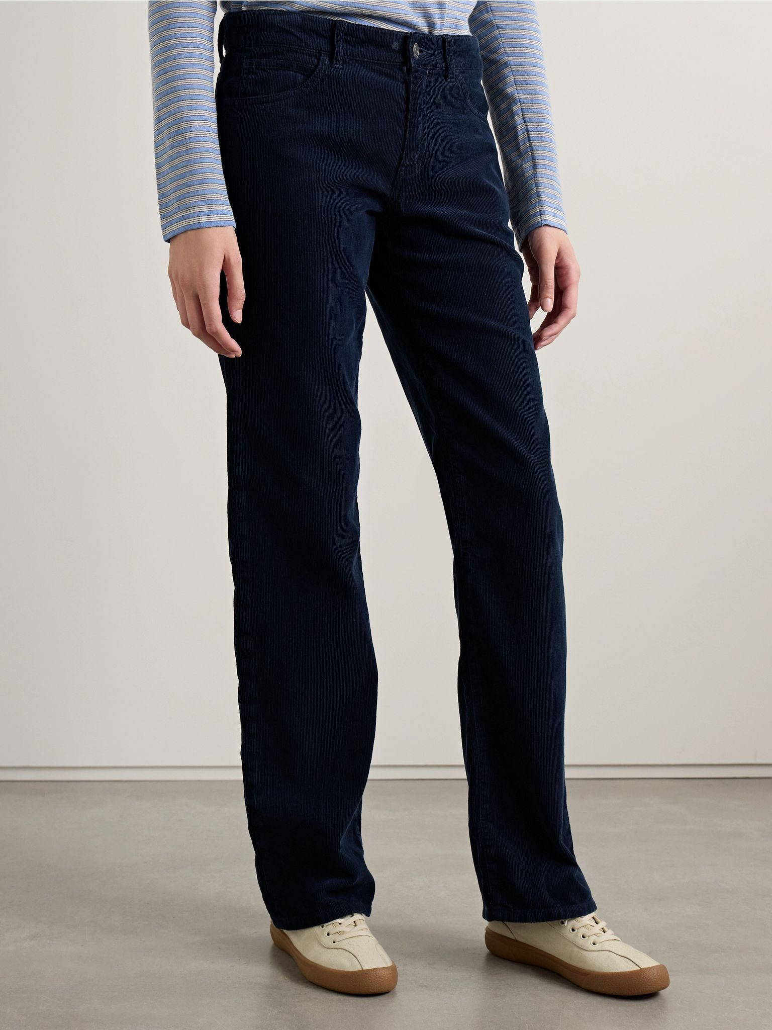 Carlyl cotton-corduroy straight-leg pants Blue - 3