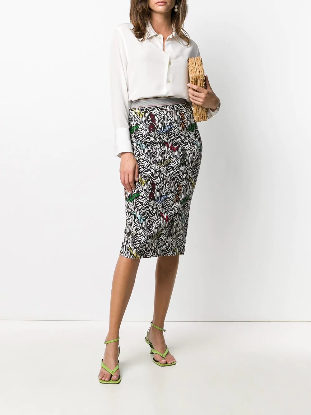 abstract-print fitted skirt - 2