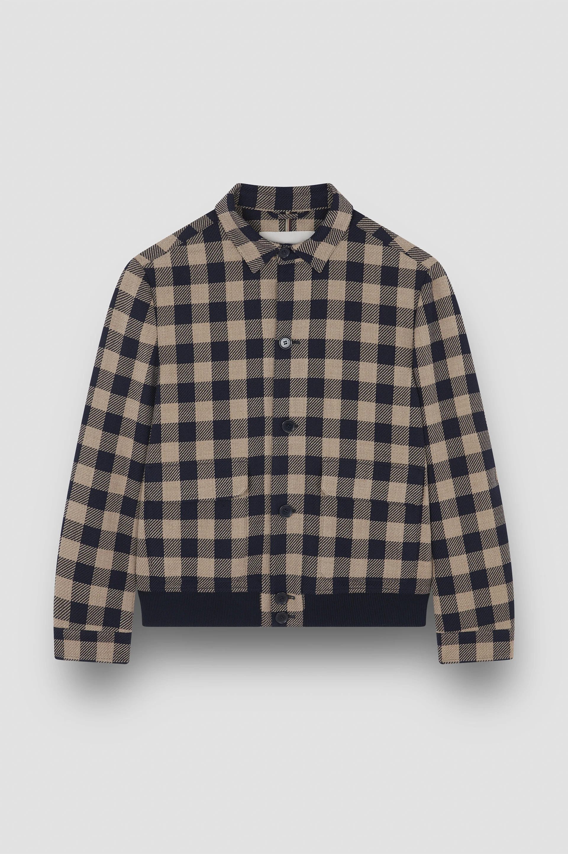 WOOL BLOUSON WITH CHECK PATTERN - 1