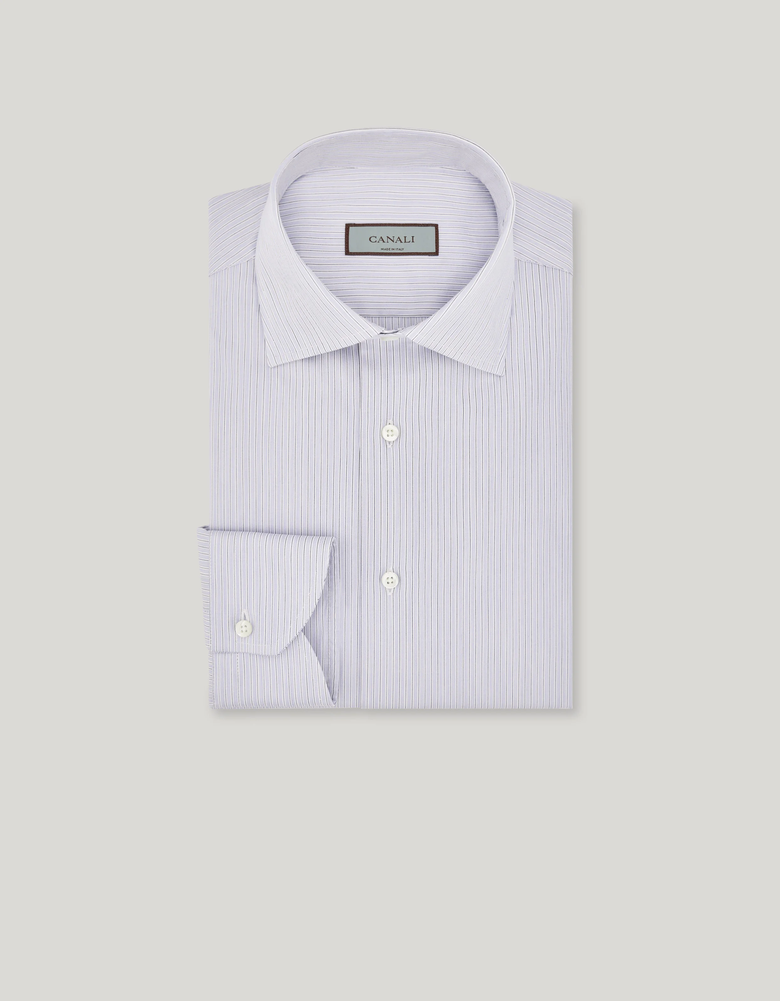 LIGHT BLUE AND BLUE CHECK REGULAR-FIT SHIRT IN COTTON - 1
