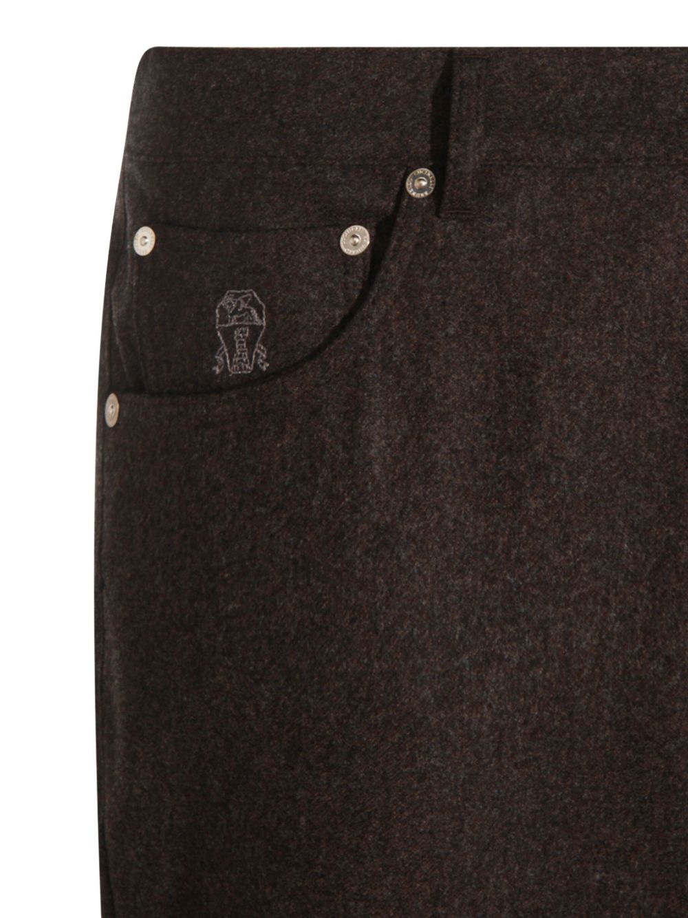 embroidered-pocket trousers - 3