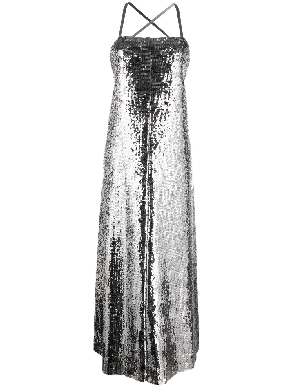 metallic-effect sequinned maxi dress - 1