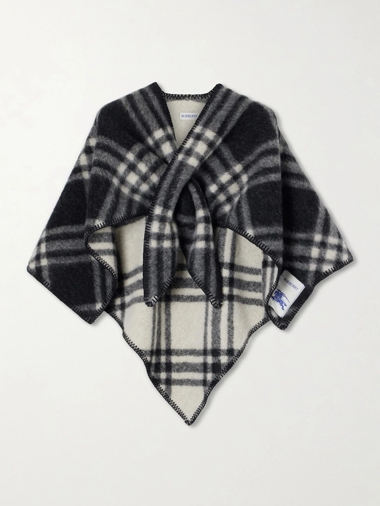 Checked wool scarf Black - 1
