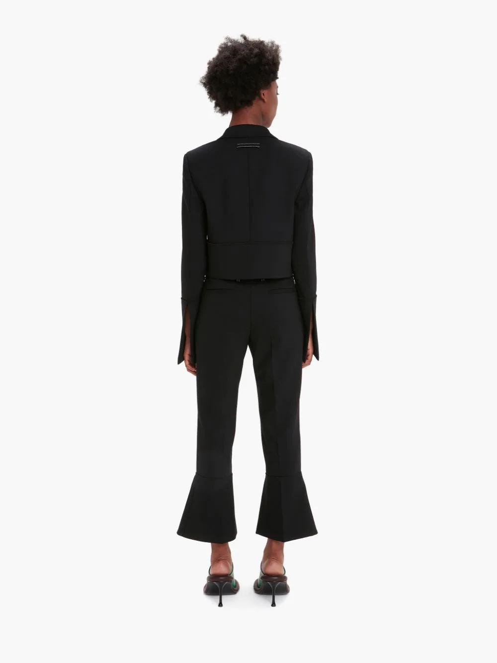 CROPPED SLIM FLARE TROUSERS - 4