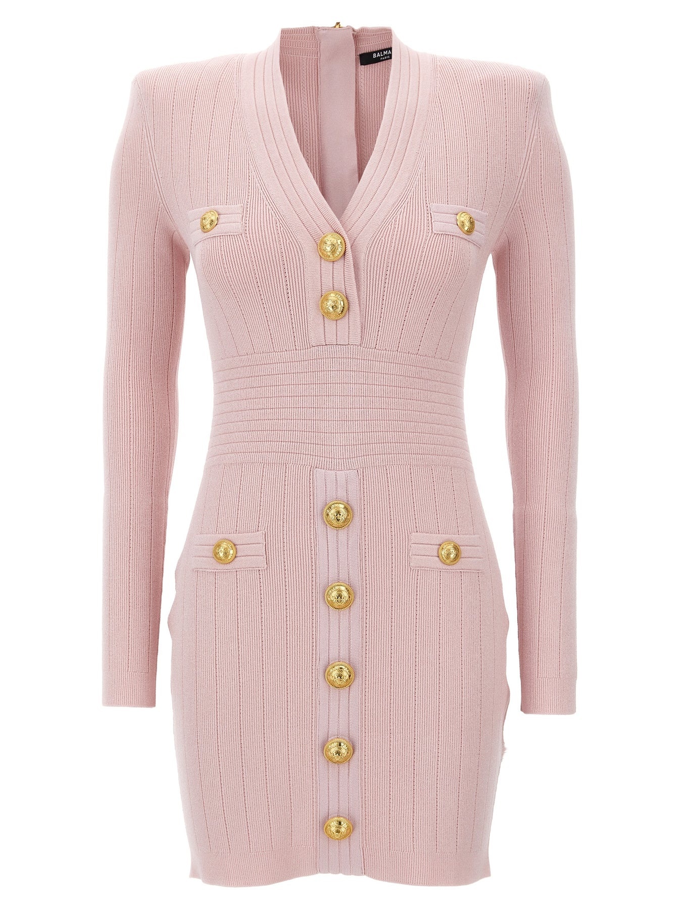 Logo Button Dress Dresses Pink - 1