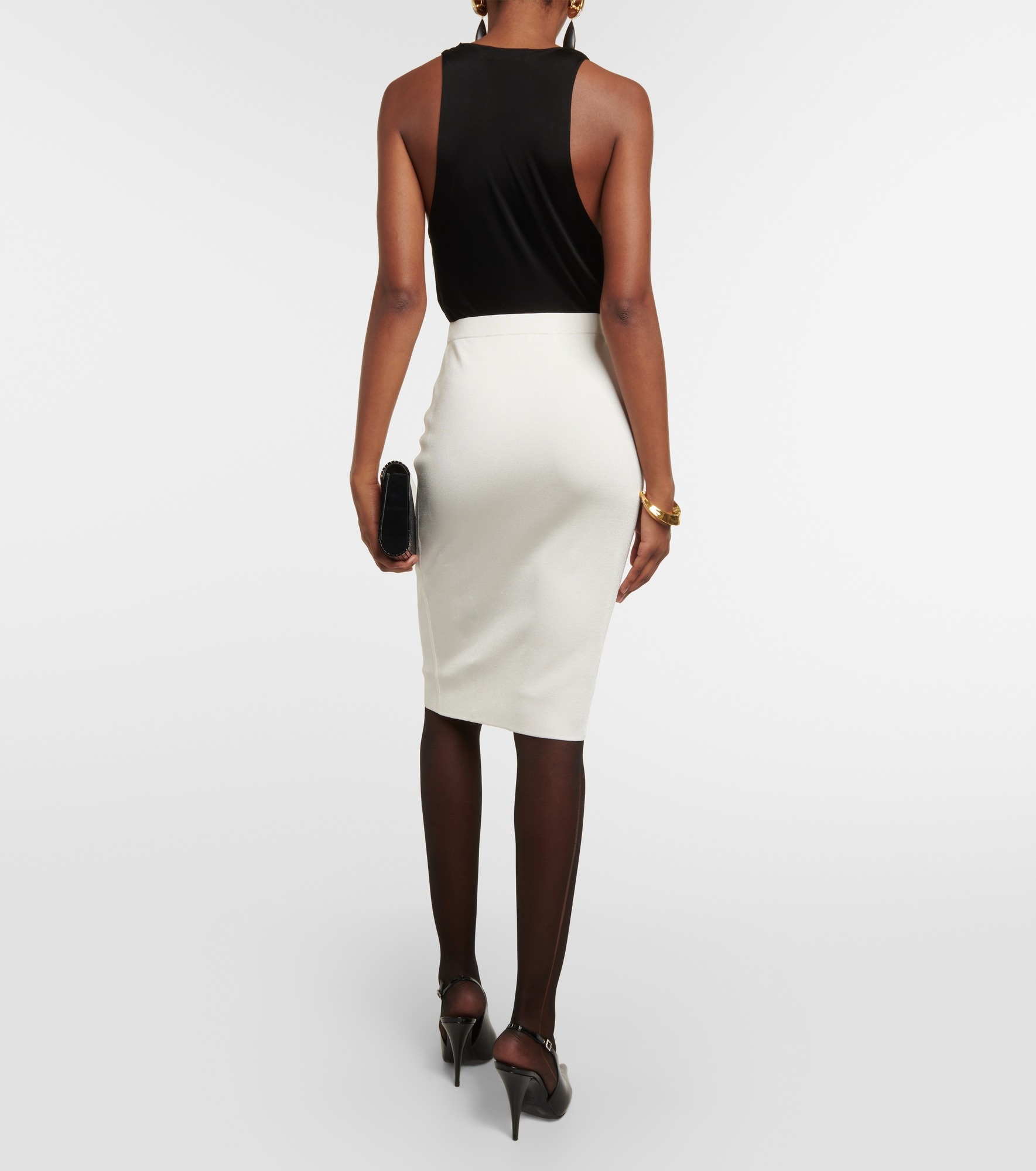 Jersey pencil skirt - 3