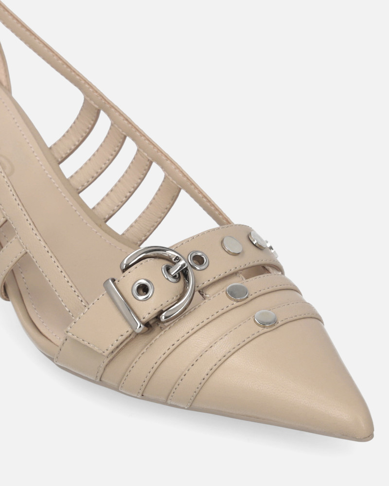 POINTED NAPPA LEATHER SLINGBACK PUMPS 4