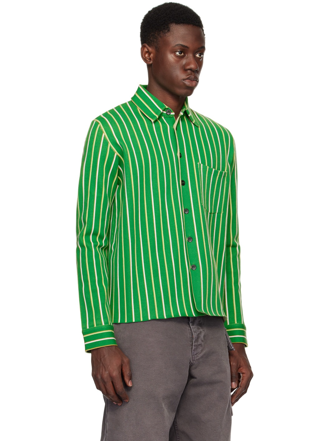 Green Striped Shirt - 2