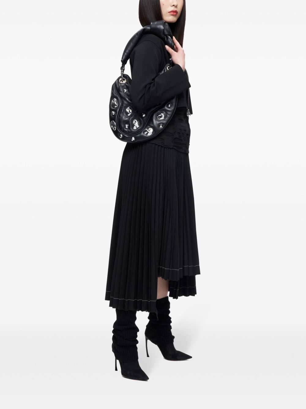 chrome-detail shoulder bag - 3
