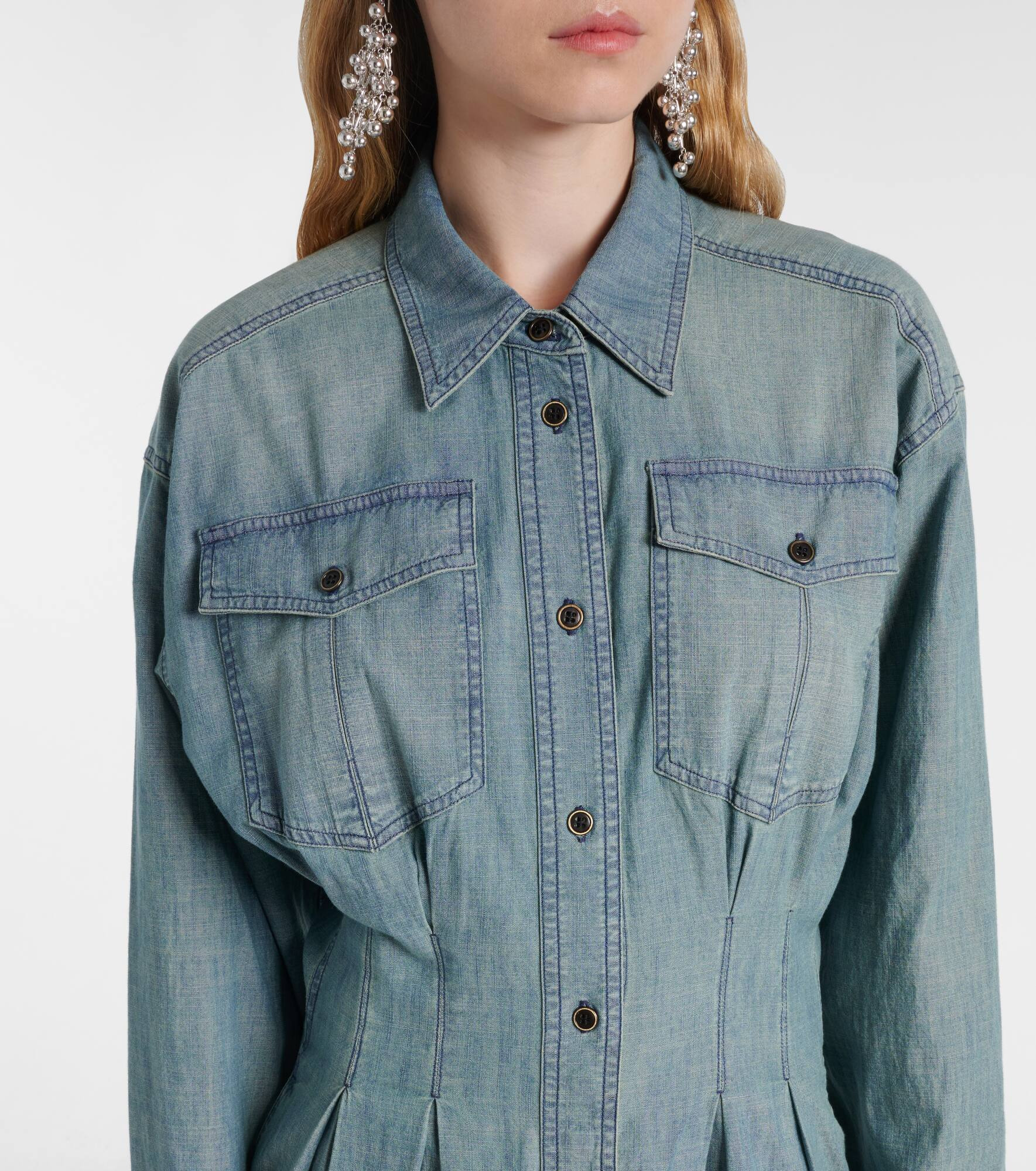 Nolwen chambray shirt dress - 4