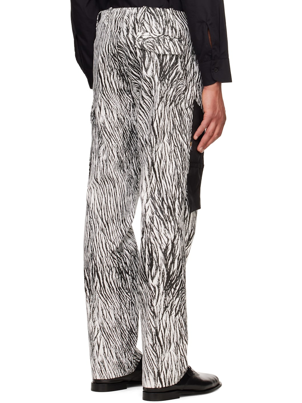 White & Black Gardiner Cargo Pants - 3
