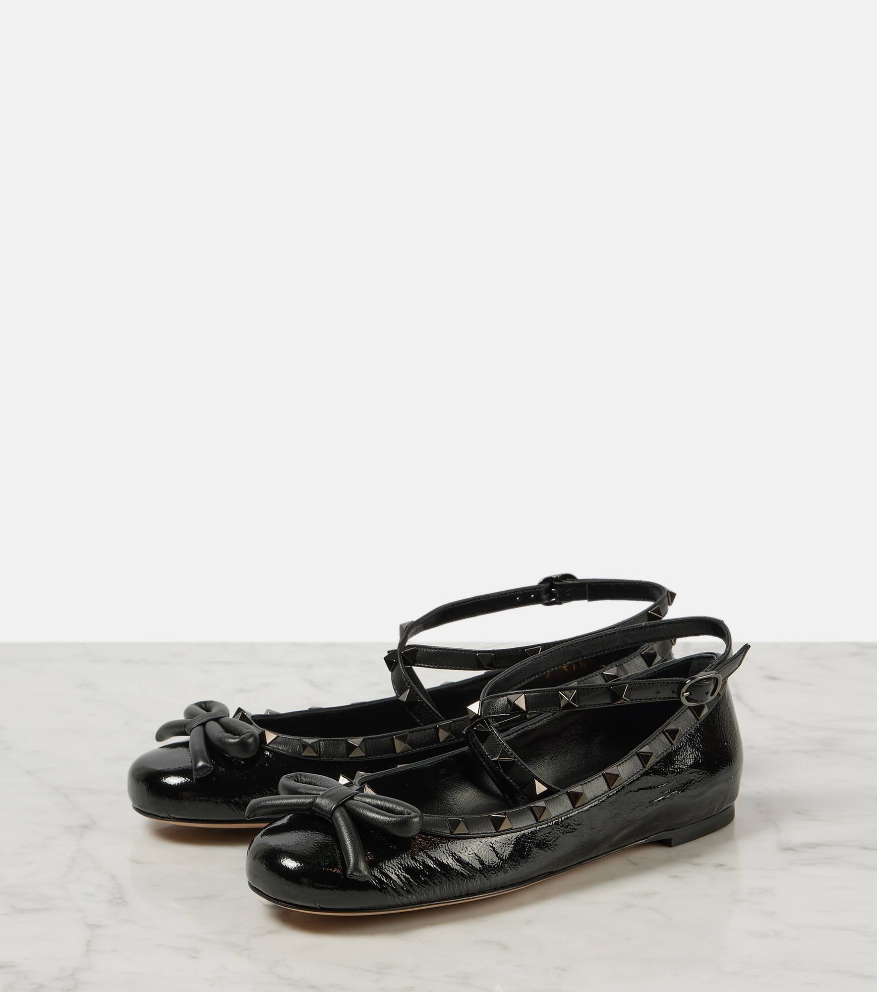 Rockstud patent leather ballet flats - 5