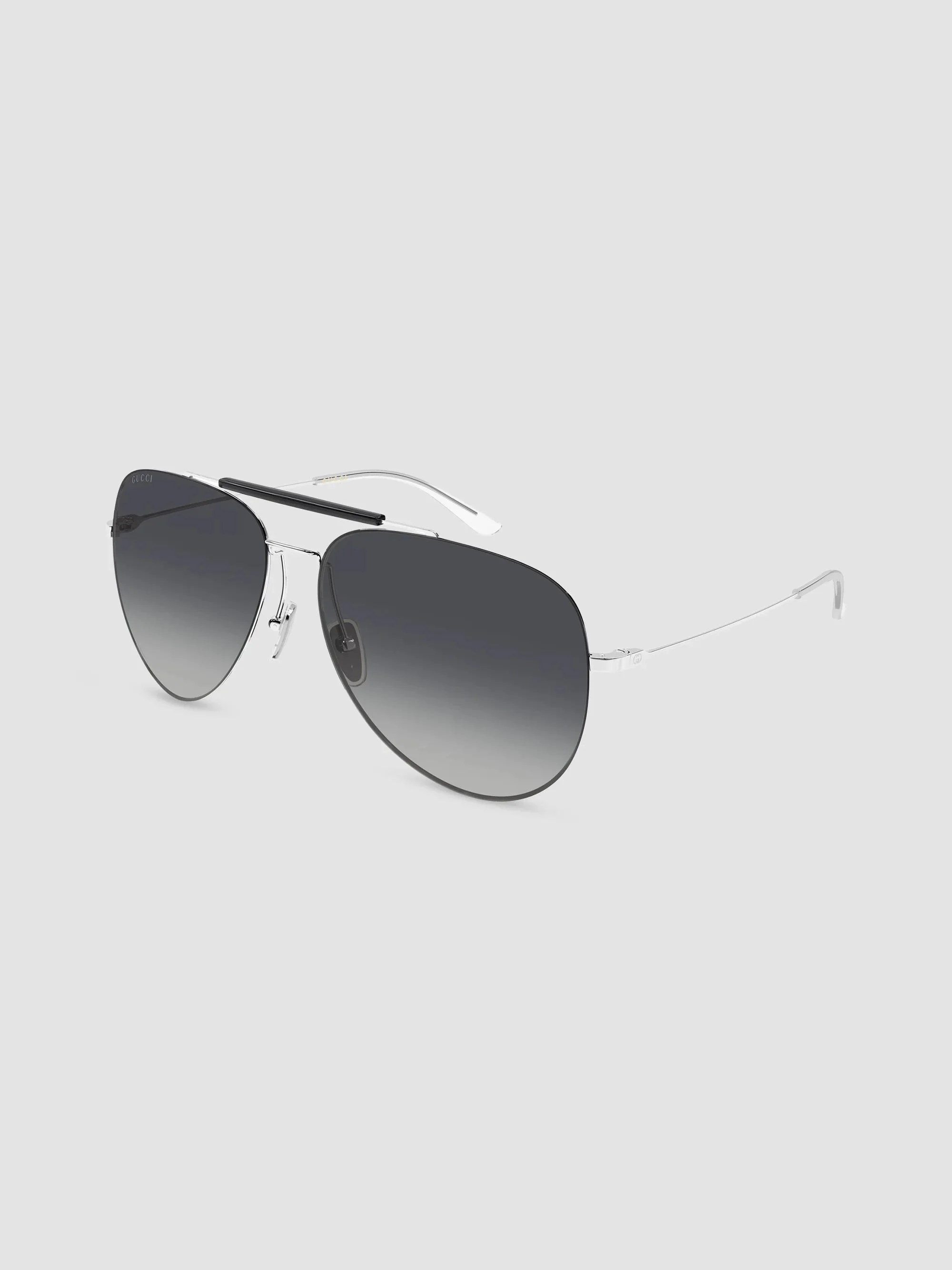 Men's Interlocking G 60MM Pilot Sunglasses - Silver - 1