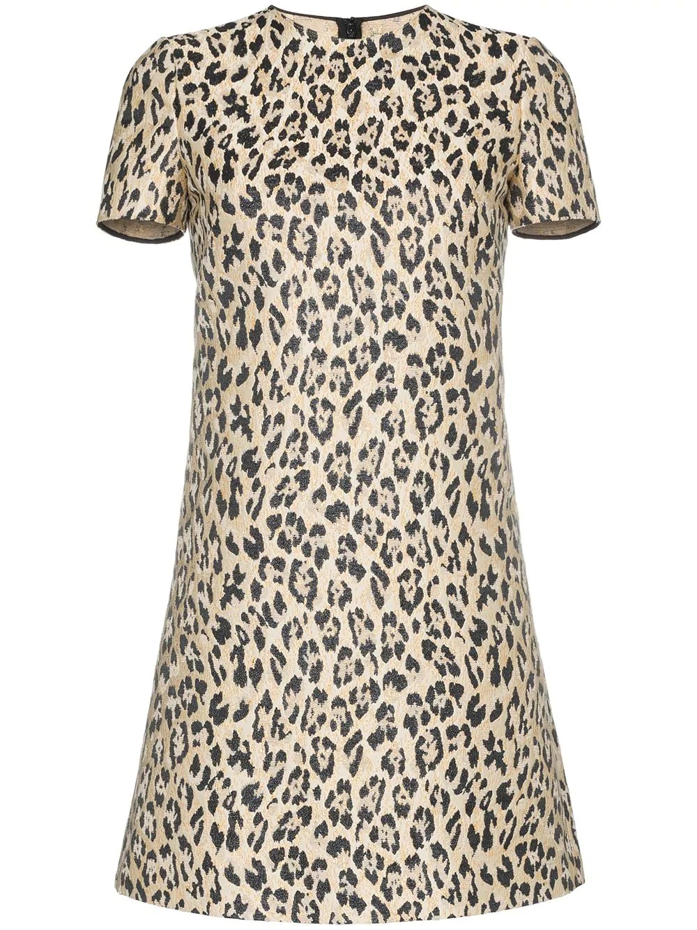 leopard print mini dress - 1