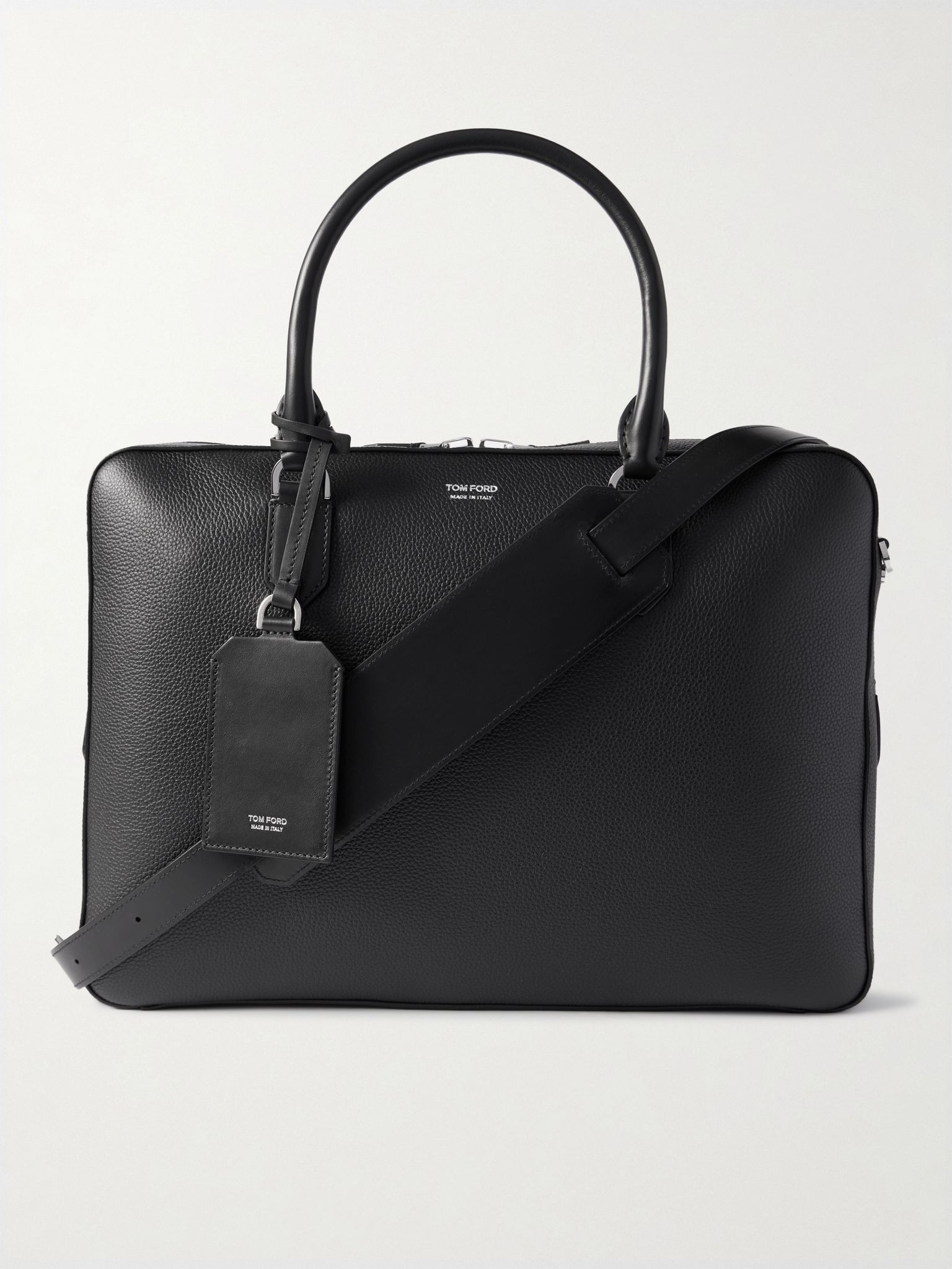 Elliott Full-Grain Leather Briefcase Black - 1