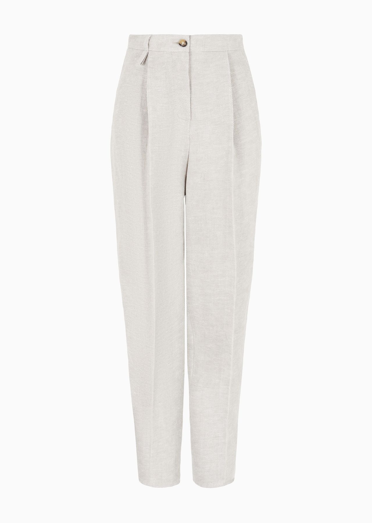 Icon oval-leg trousers in hemp and linen-blend drill - 1