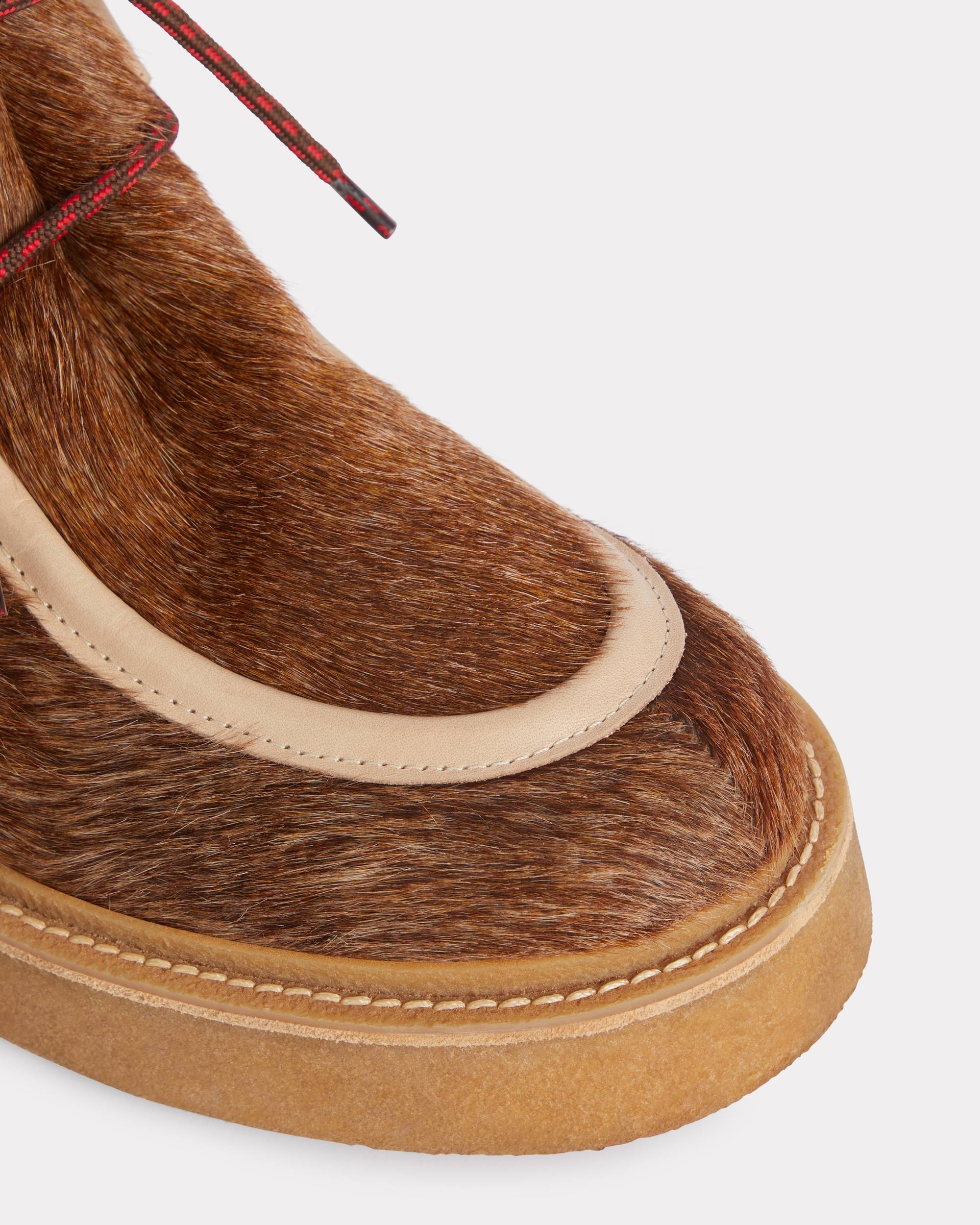 'KENZO Yuki' pony leather lace-up boots for men - 4