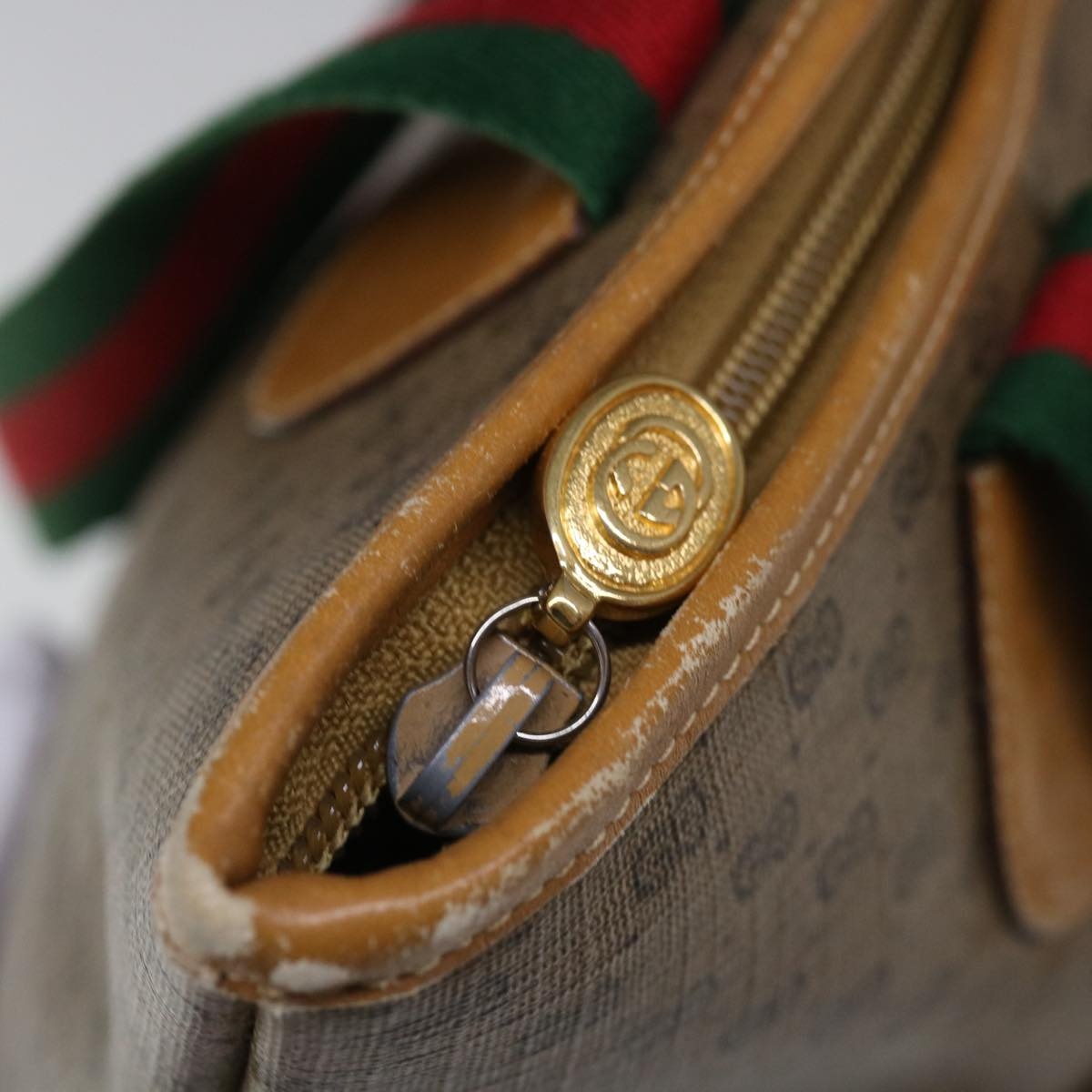 GUCCI Micro GG Supreme Web Sherry Line Tote Bag Beige 002 983 002 983 - 9