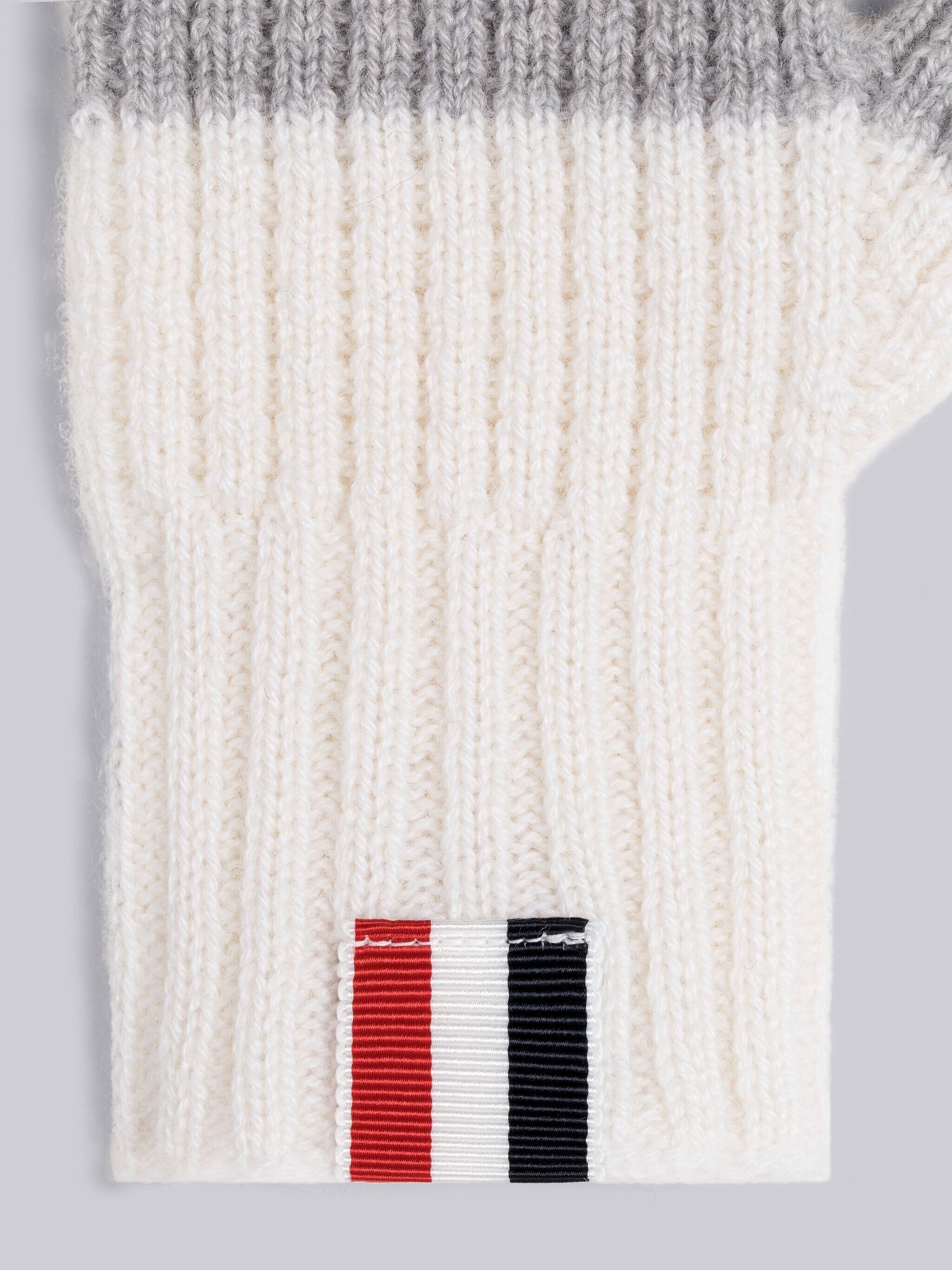 Waffle Stripe Cashmere Football Mittens - 2