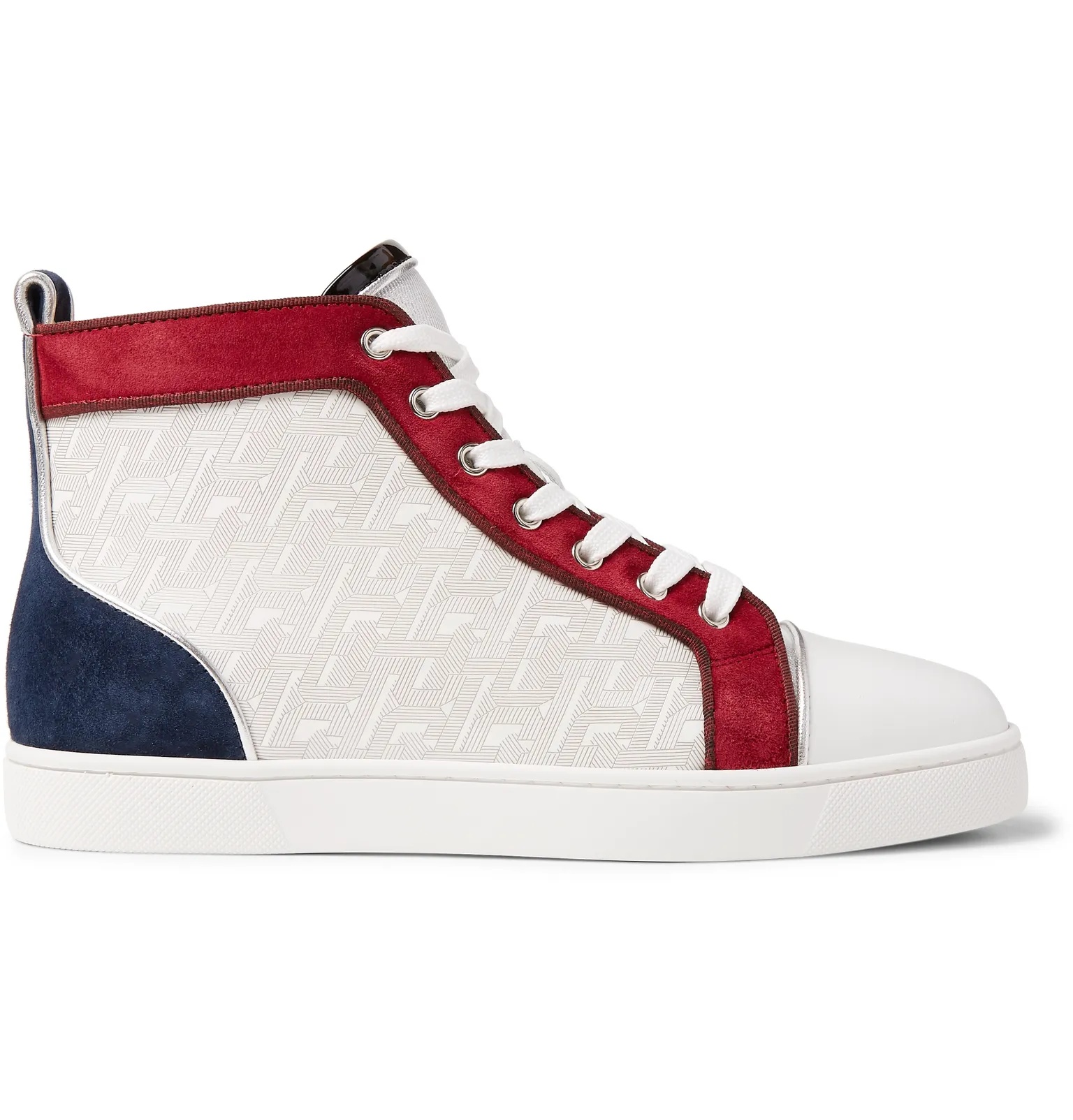 Louis Orlato Suede, Leather and Denim High-Top Sneakers - 1