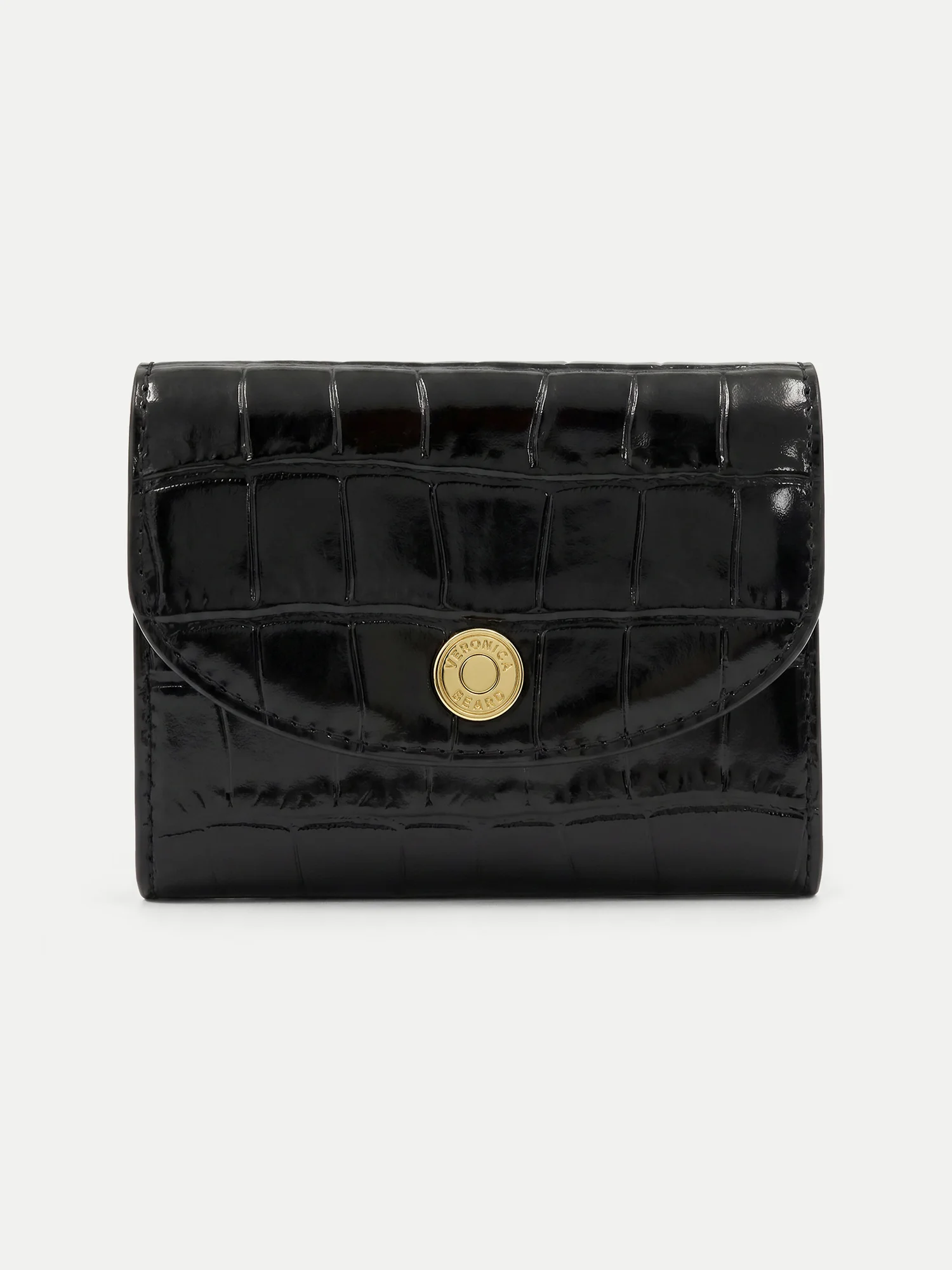 CROC-EMBOSSED FLAP CARD HOLDER - 1