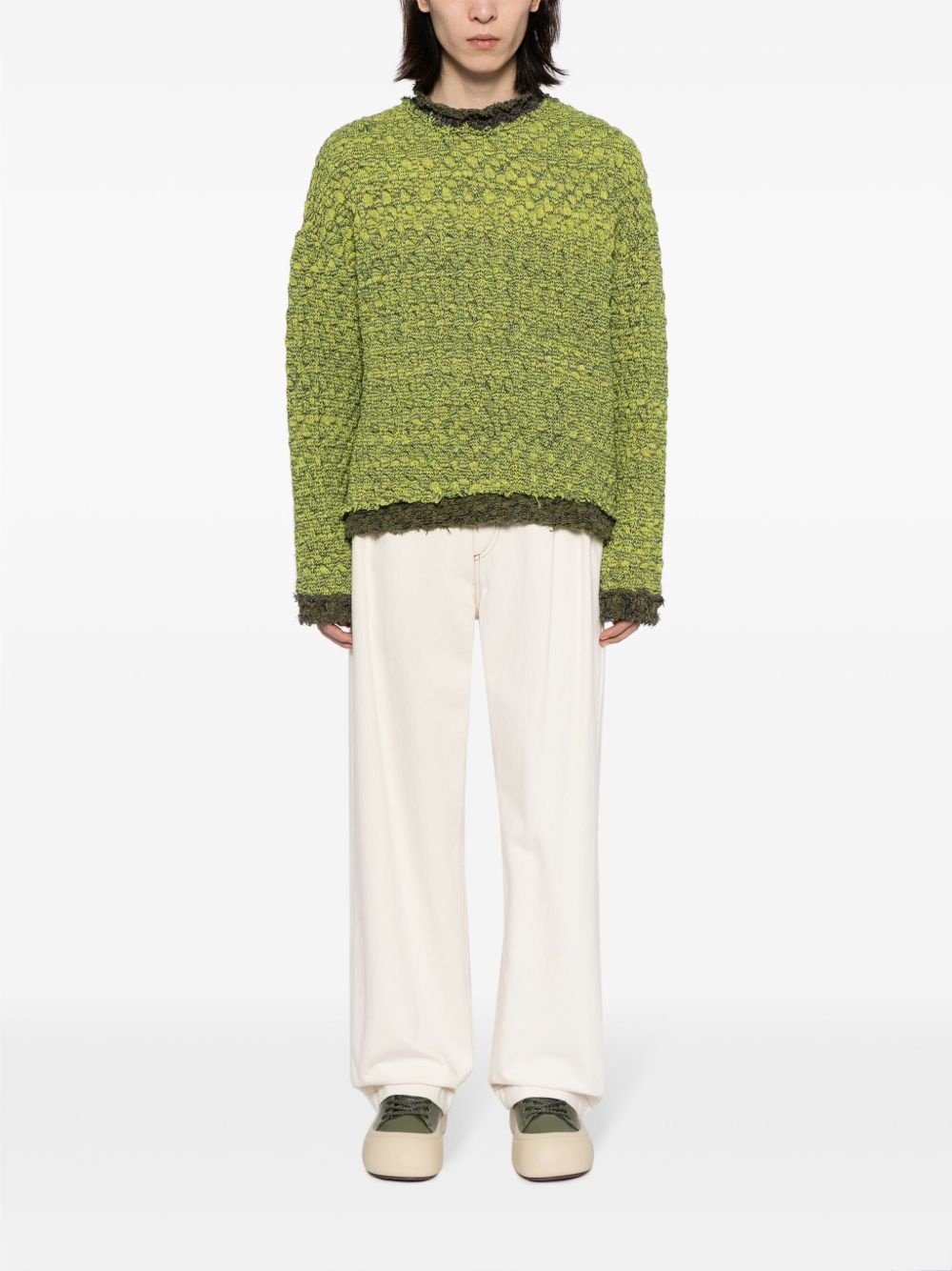 intarsia-knit logo mélange jumper - 2