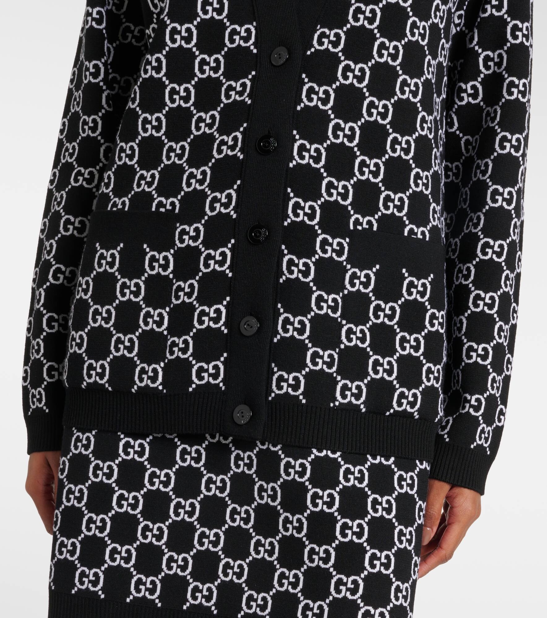 GG wool-blend jacquard cardigan - 5