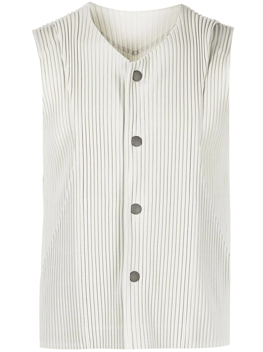 plissé-pleat layered waistcoat - 1