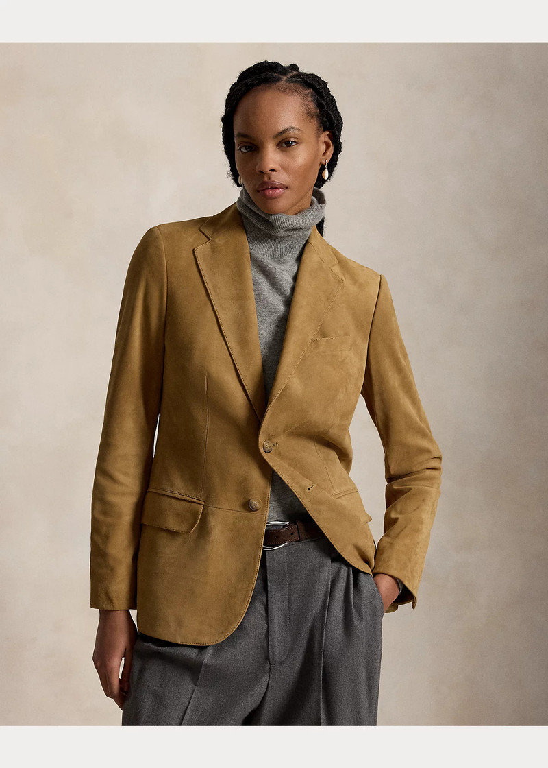 Single-Breasted Lamb-Suede Blazer 8