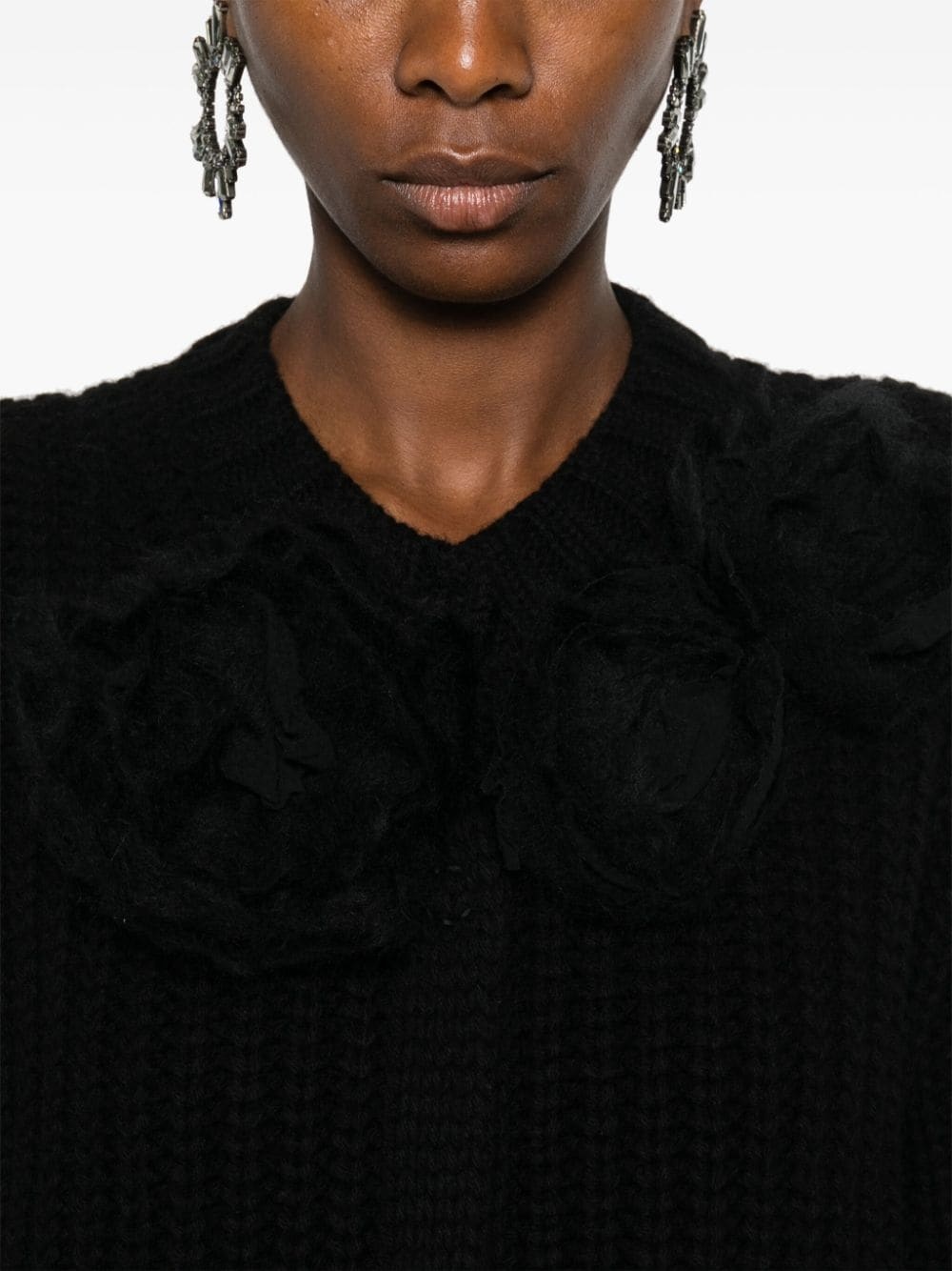 floral-appliquÃ© cardigan - 5