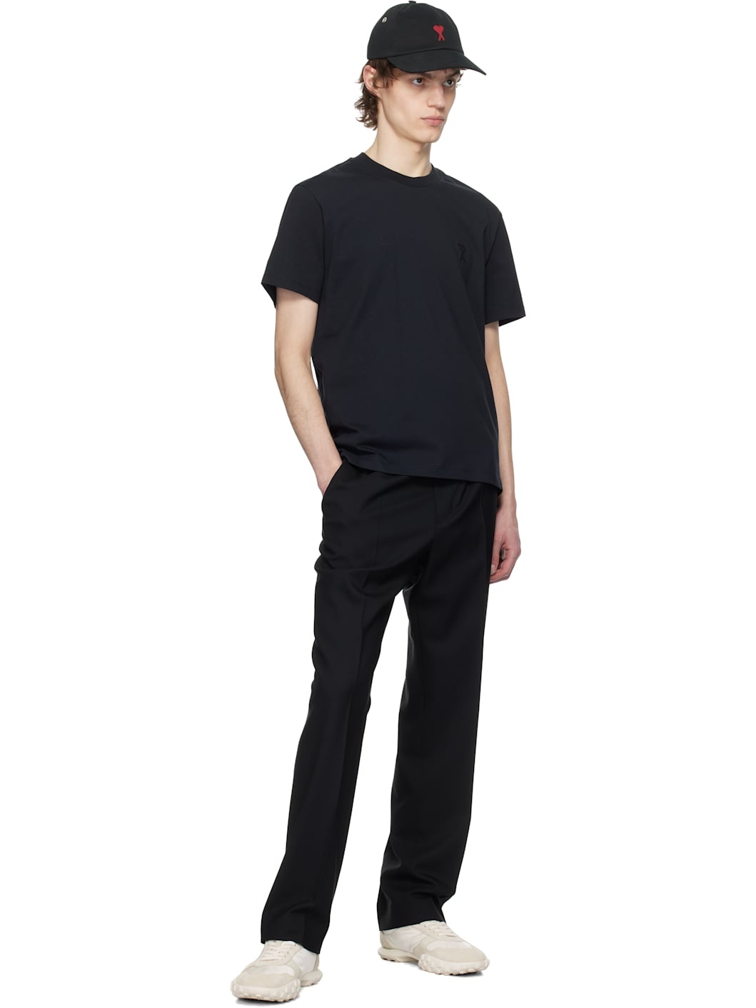 Black Wool Elasticated Waist Trousers - 4