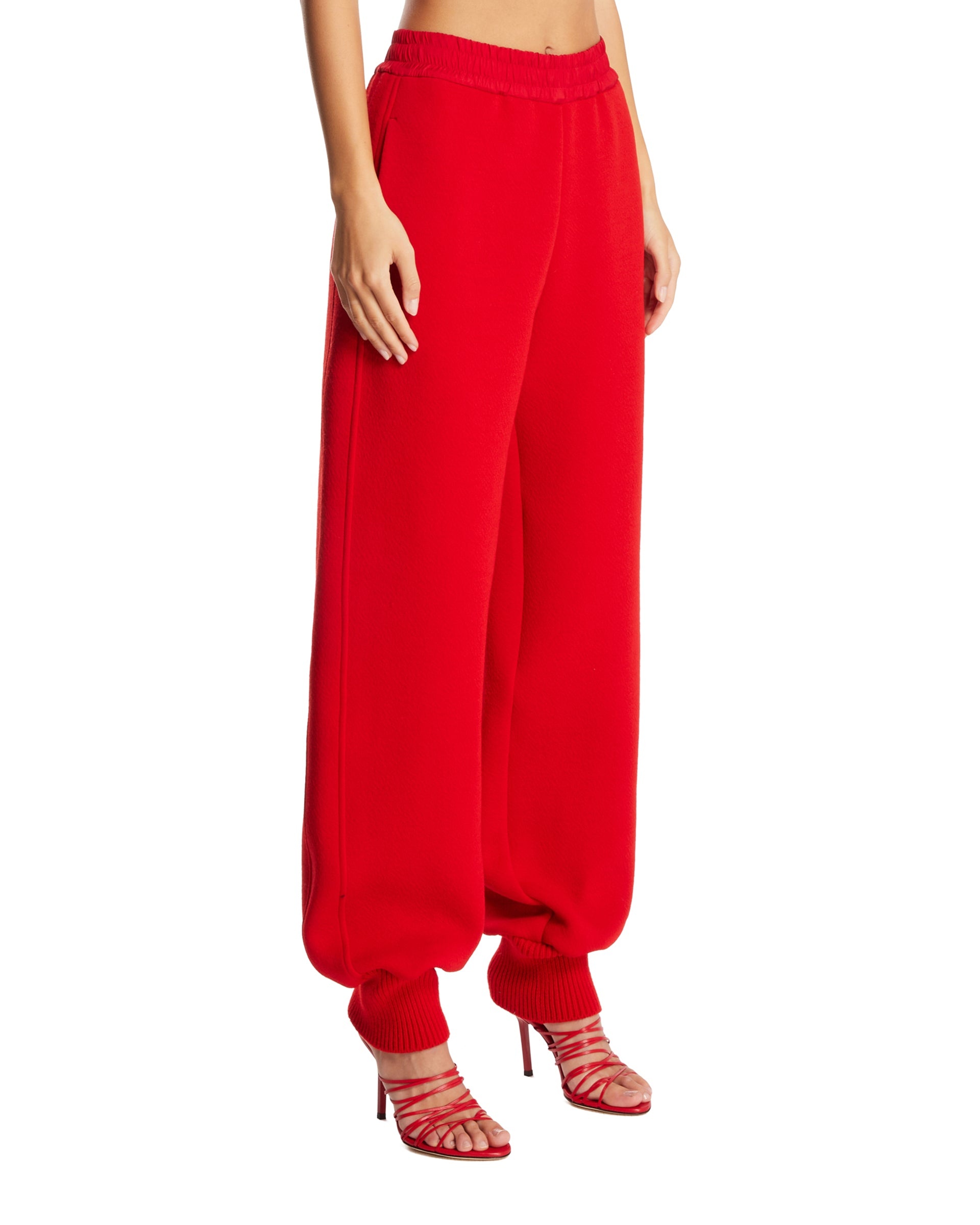Red Elastic Waist Trousers - 4