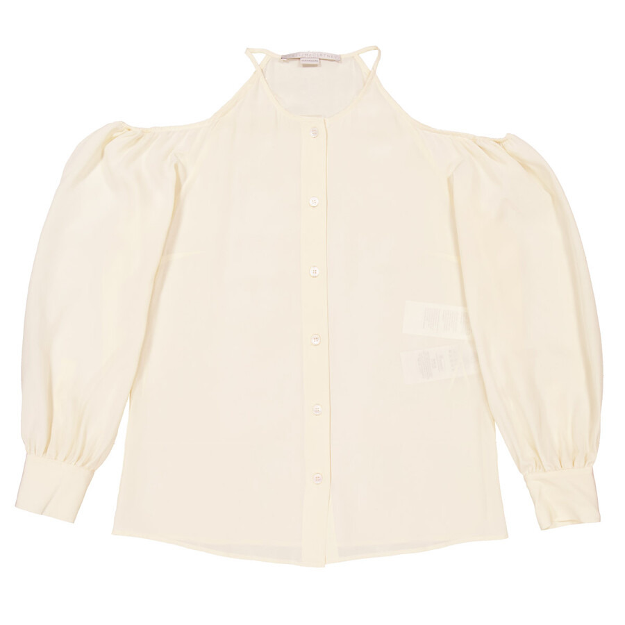 Stella Mccartney Ladies Yellow Off Shoulder Silk Blouse - 5