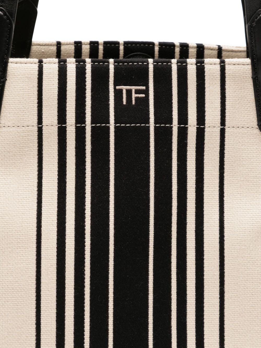 striped jacquard tote bag - 4