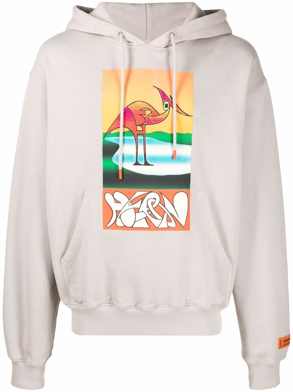 abstract Heron-print hoodie - 1