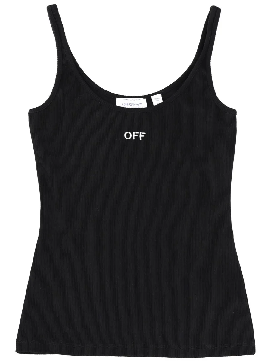 RIBBED TANK TOP WITH LOGO - 1