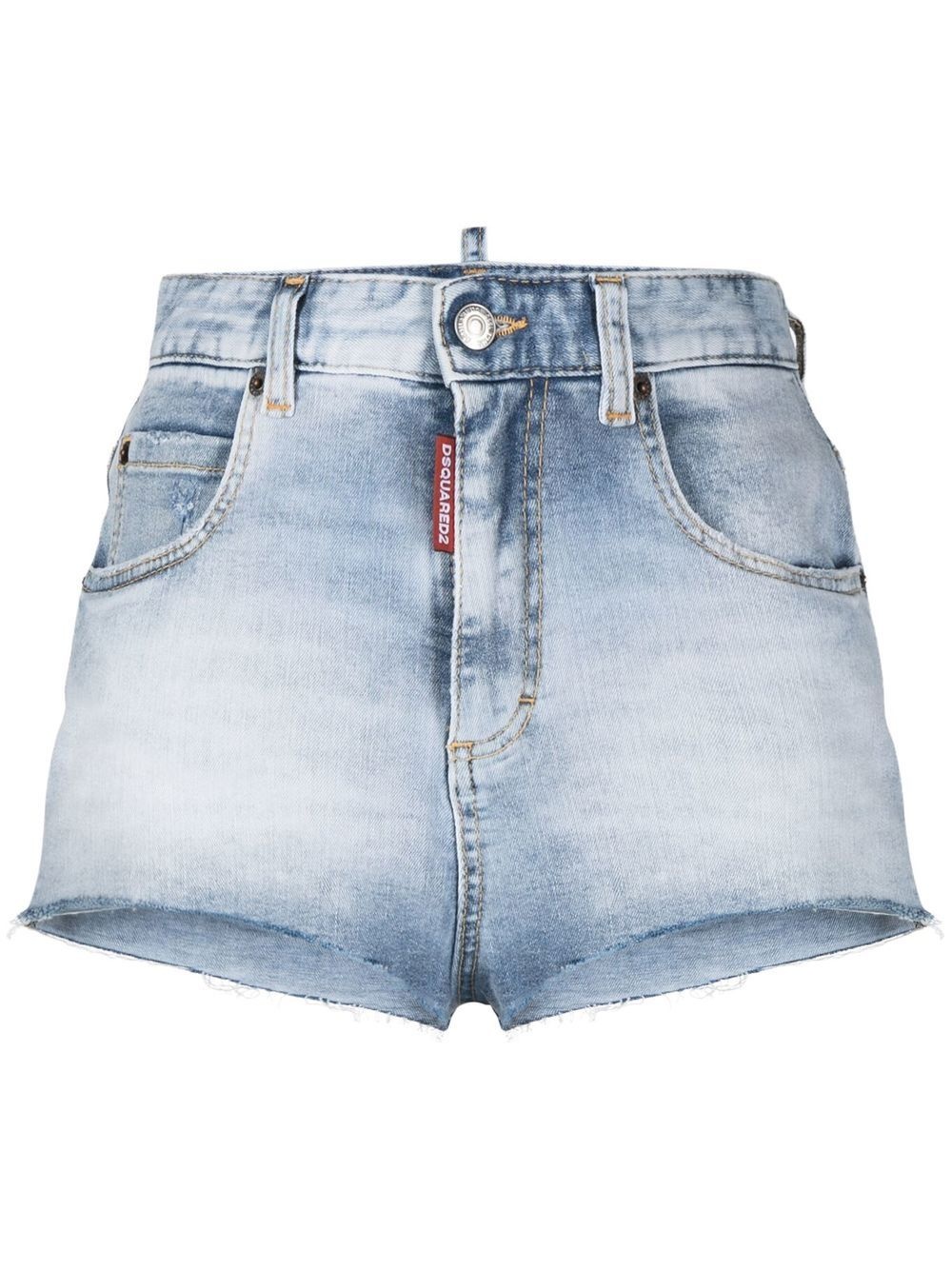 high-waisted denim shorts - 1