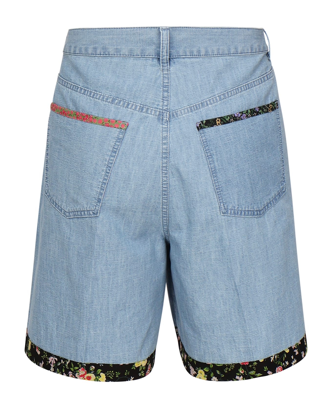 Light Blue Cotton Shorts - 3