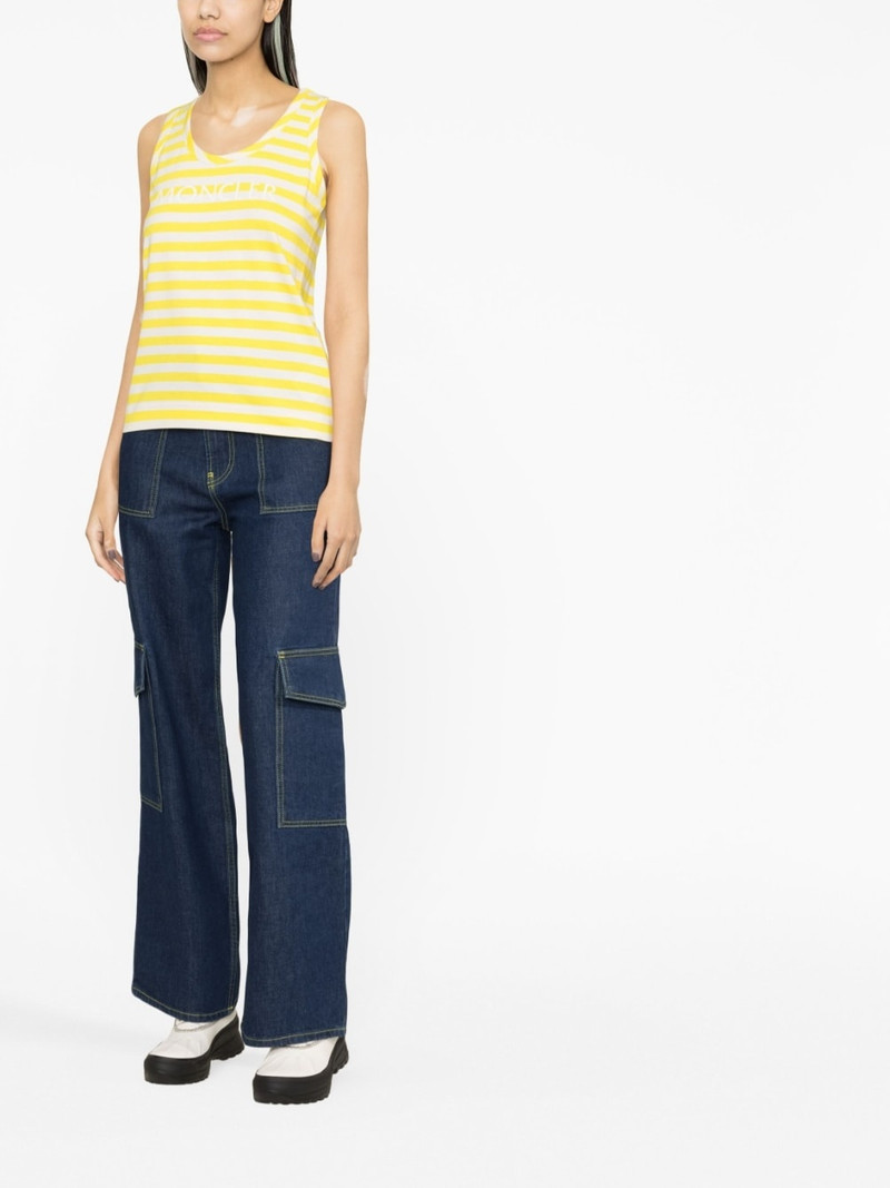 striped logo-print tank top 4