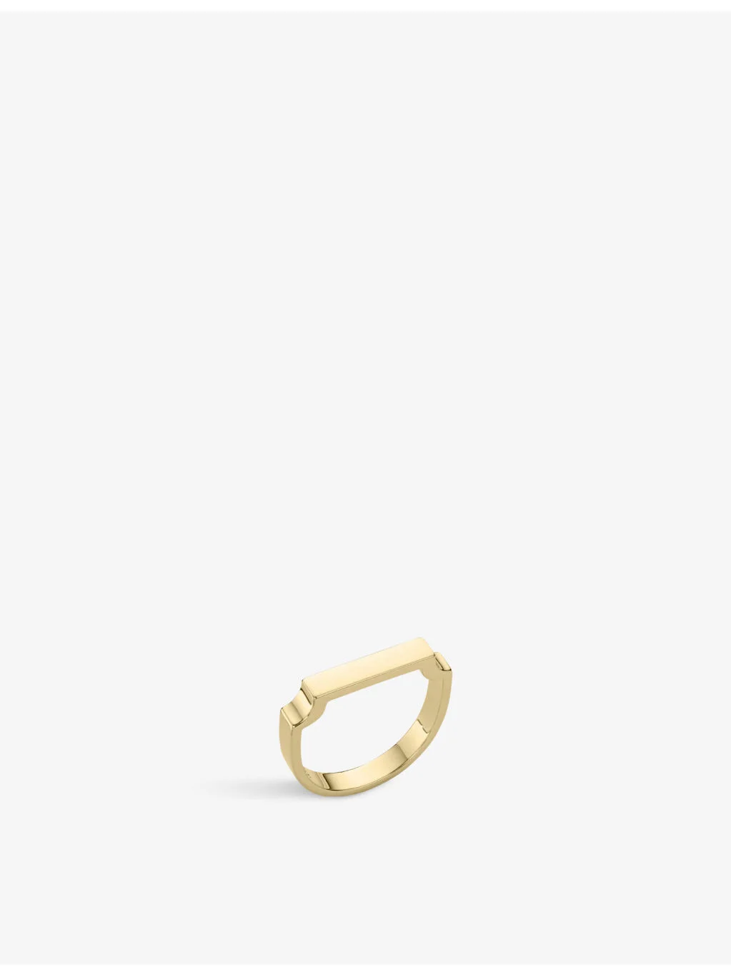 Signature 18ct yellow-gold plated vermeil on sterling-silver ring - 1