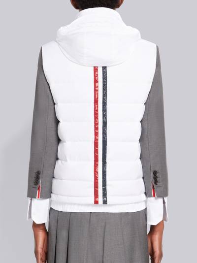 Thom Browne White Down Filled Poly Twill Center Back Stripe Funnel Neck Vest outlook