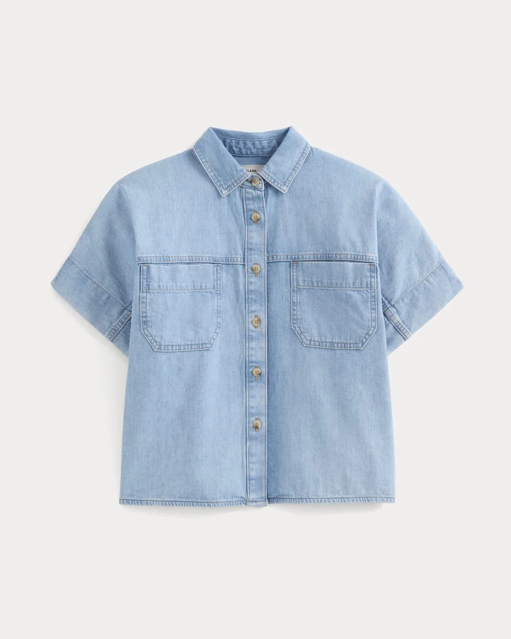 CROPPED BOXY DENIM SHIRT - 1