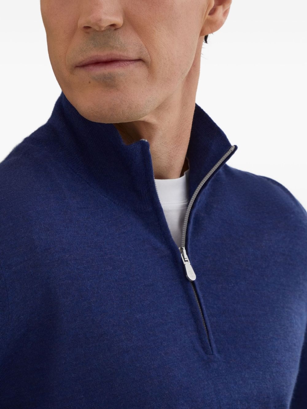high-neck zip-up sweater - 5