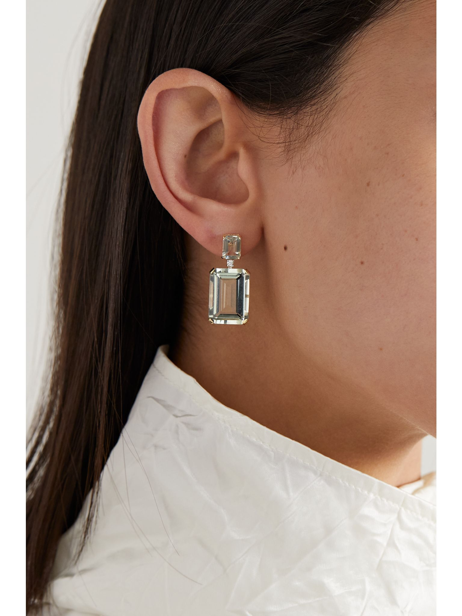 14-karat gold, amethyst and diamond earrings Gold - 2