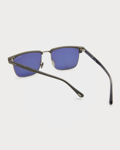 TOM FORD Men's FT0997-Hudson Half-Rim Square Sunglasses outlook