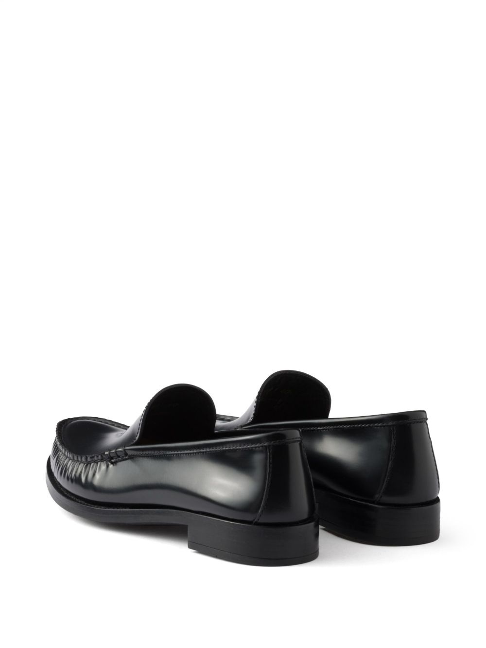 brushed leather loafers - 3