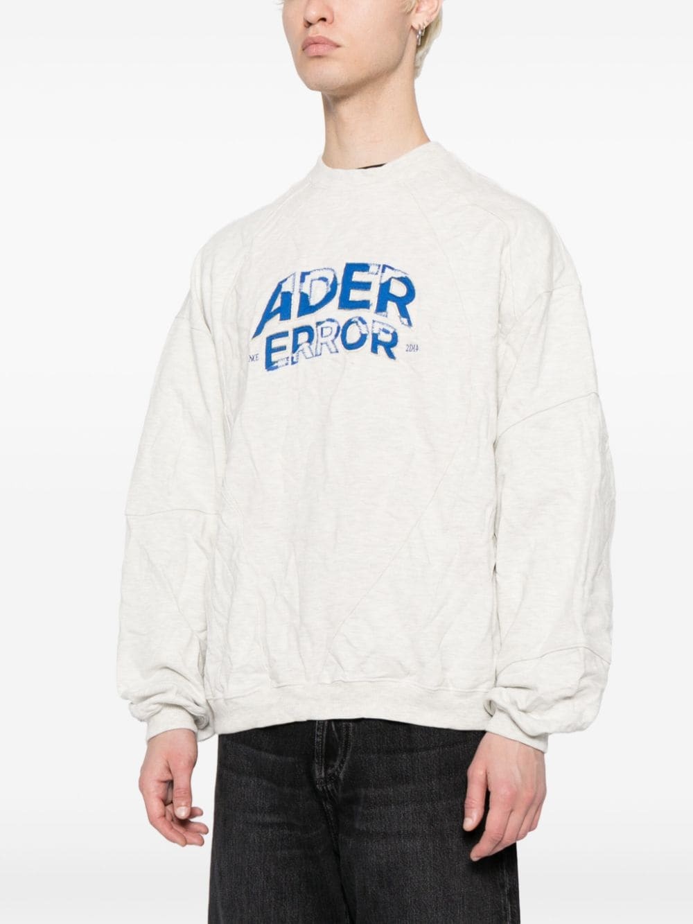 logo-embroidered crinkled sweatshirt - 4