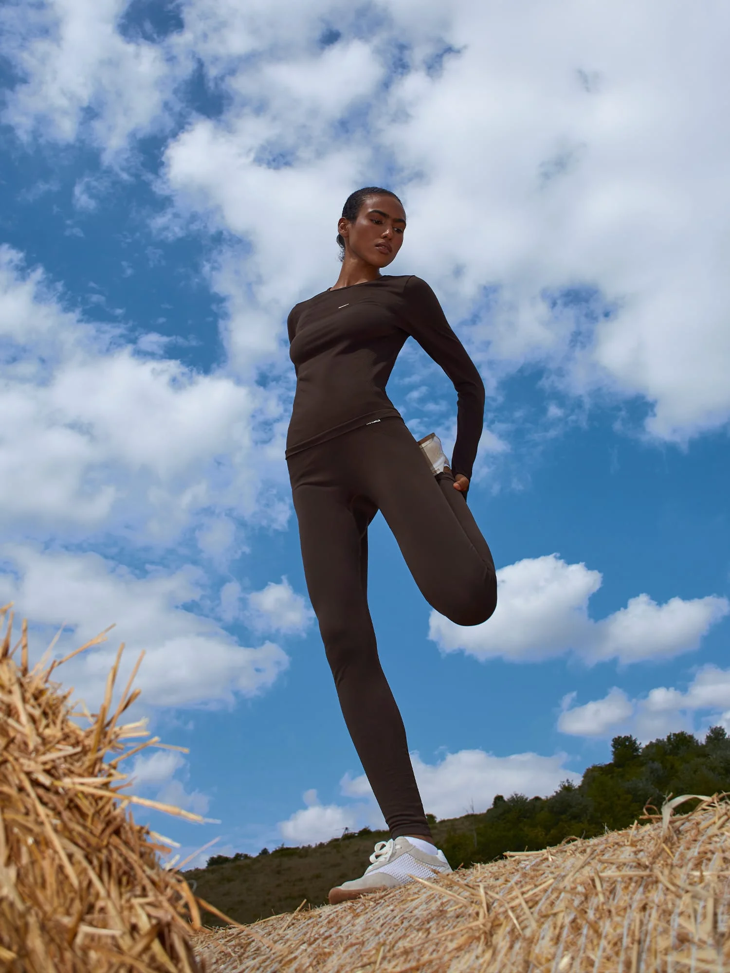 Womens Bio-Based Leggings - Obsidian Core - Brown - 1