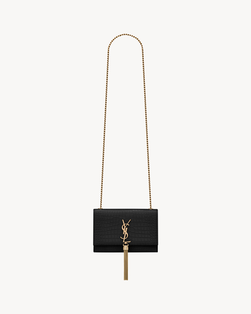 KATE SMALL TASSEL IN CROCODILE-EMBOSSED LEATHER 1